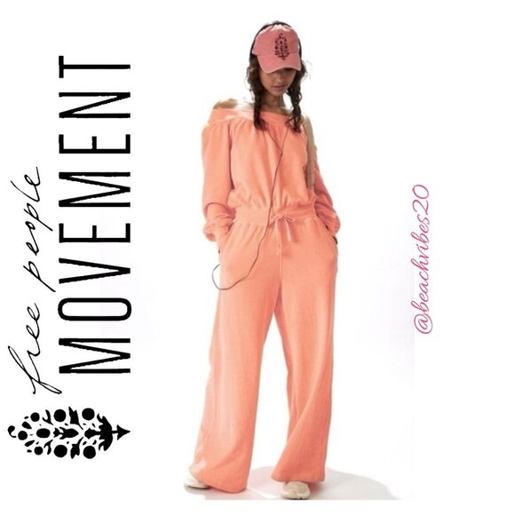 FP MOVEMENT BY FREE PEOPLE One to Beat Onesie Pastel Peach Large NWOT - Picture 6 of 6